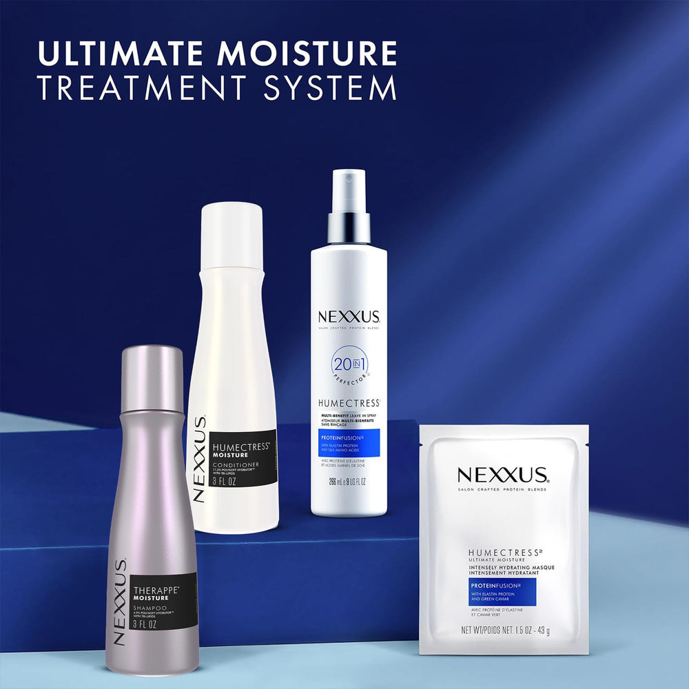 Nexxus before and after dry ends showing improved softness