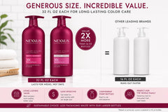 Nexxus duo in-use in shower demonstrating gentle color-safe cleansing