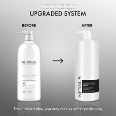 Nexxus conditioner pump dispensed creamy texture for detangling and hydration benefit