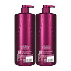 Nexxus shampoo foam on fingers illustrating gentle lather that protects color