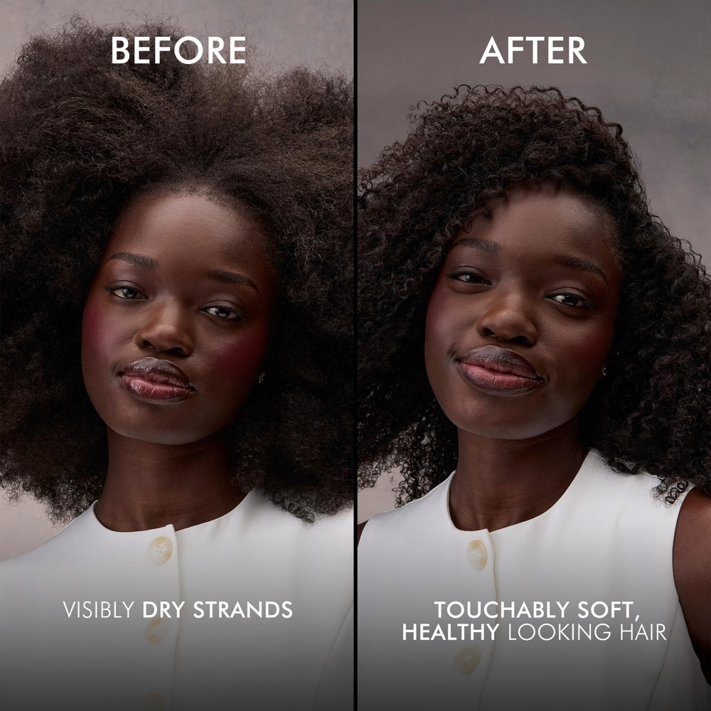 Nexxus before and after hair showing reduced frizz and improved softness
