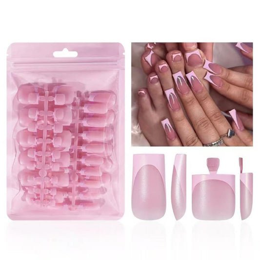 NHIXK front packaging showing the 60-piece pink French tip kit and convenience