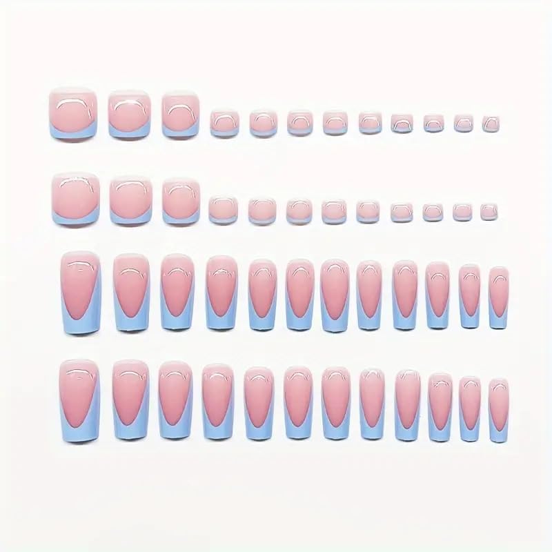 nhixk on hand short square nails showing quick application and polished look
