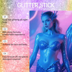 NHIYQF gold glitter stick beside a coin to show compact travel-friendly size