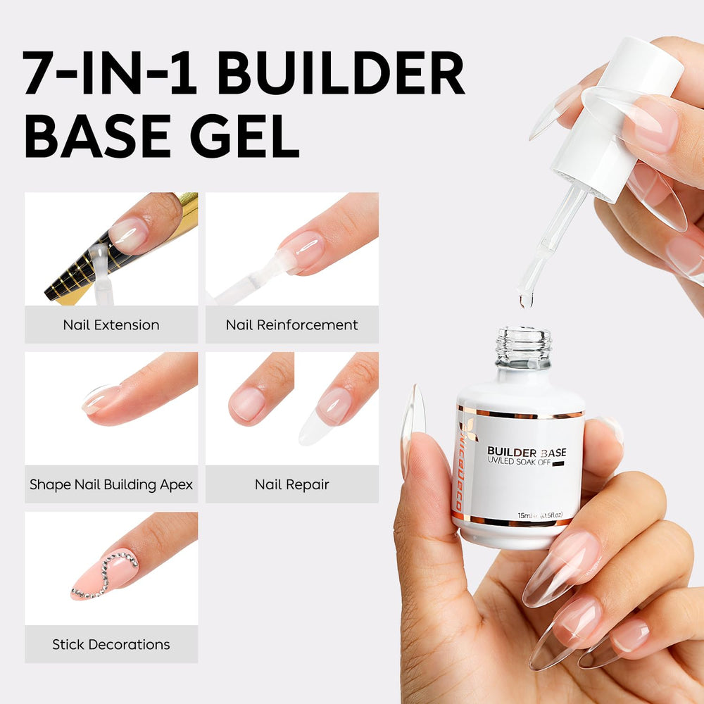 Nicedeco being applied to a nail demonstrating an even brush stroke for neat build
