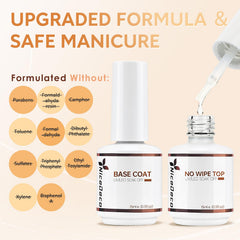Nicedeco bottle closeup with brush demonstrating easy application and precise brush control for smooth coats
