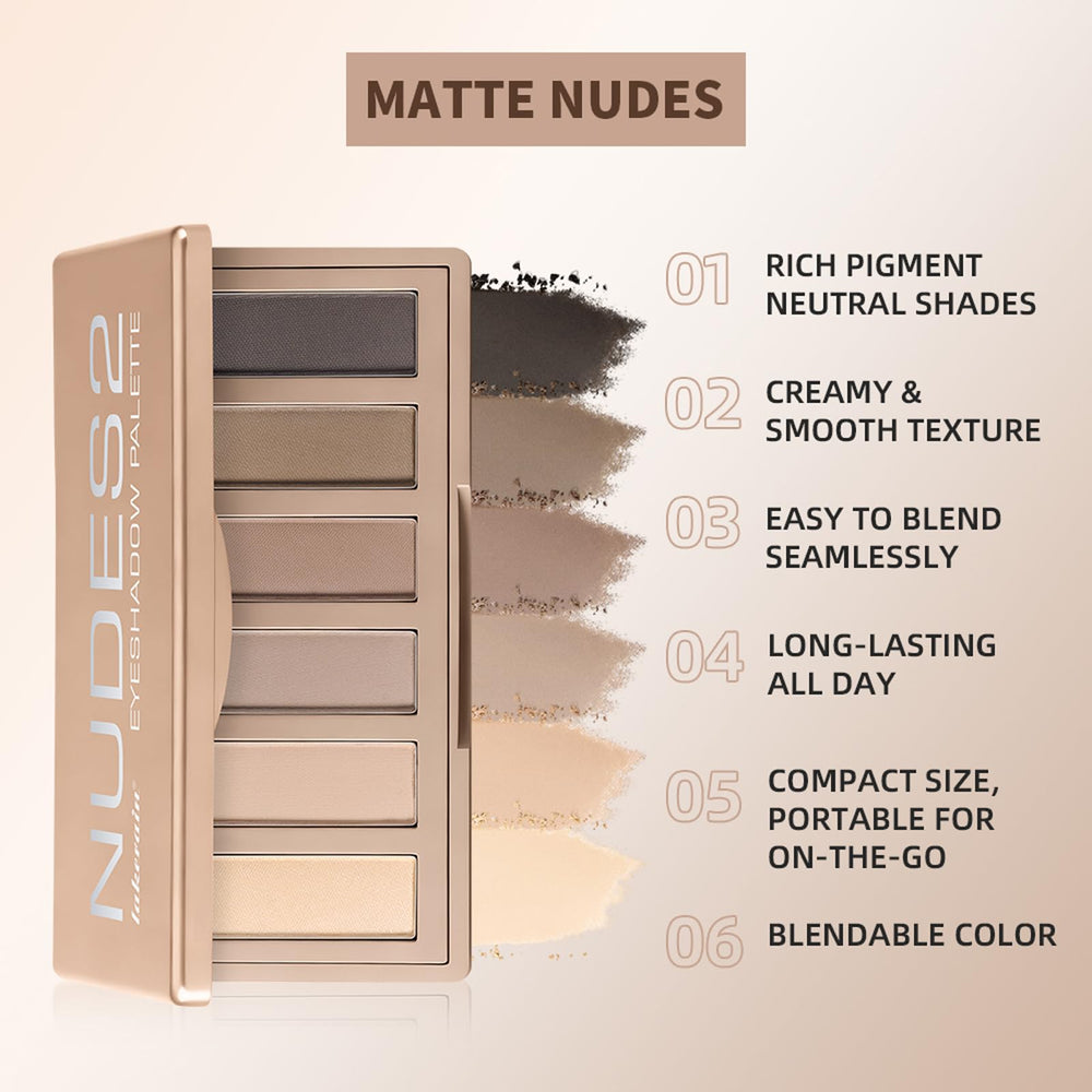 NICEFACE arm swatches of all six shades demonstrating strong pigment payoff