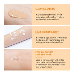 NICEFACE swatches on forearm showing coverage and blendability benefit