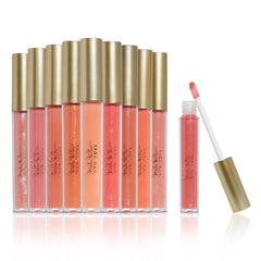 Nicole Miller front packaging showing ten gloss tubes for easy selection and gifting
