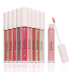 Nicole Miller front packaging showing ten colorful lip glosses and brand elegance