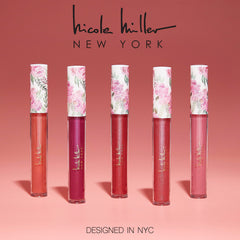 Nicole Miller gloss texture close-up illustrating smooth, shimmery finish and coverage