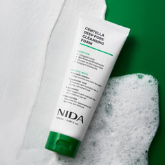 NIDA applied with washcloth showing soft rinse and comfortable finish