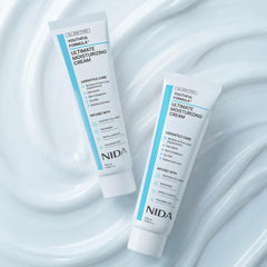 NIDA on bathroom shelf in lifestyle scene suggesting daily skincare ritual