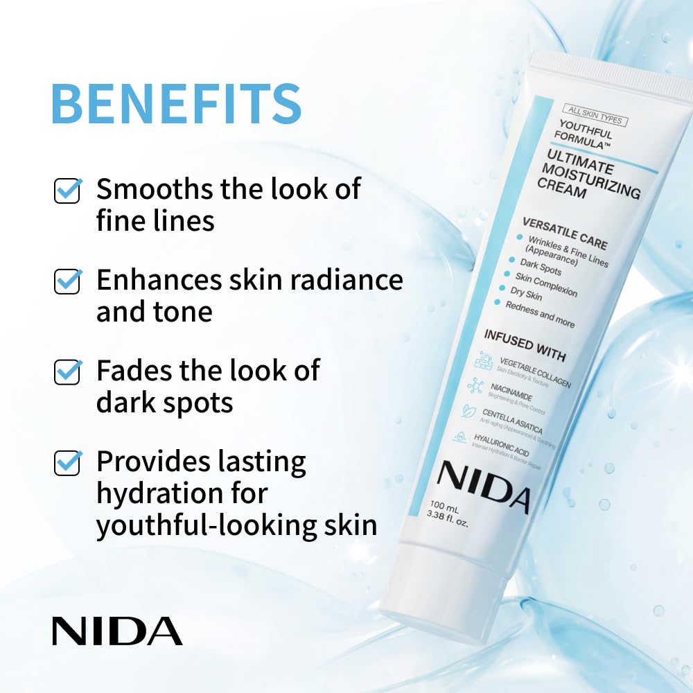 NIDA cream texture close-up highlighting rich hydration and smooth finish