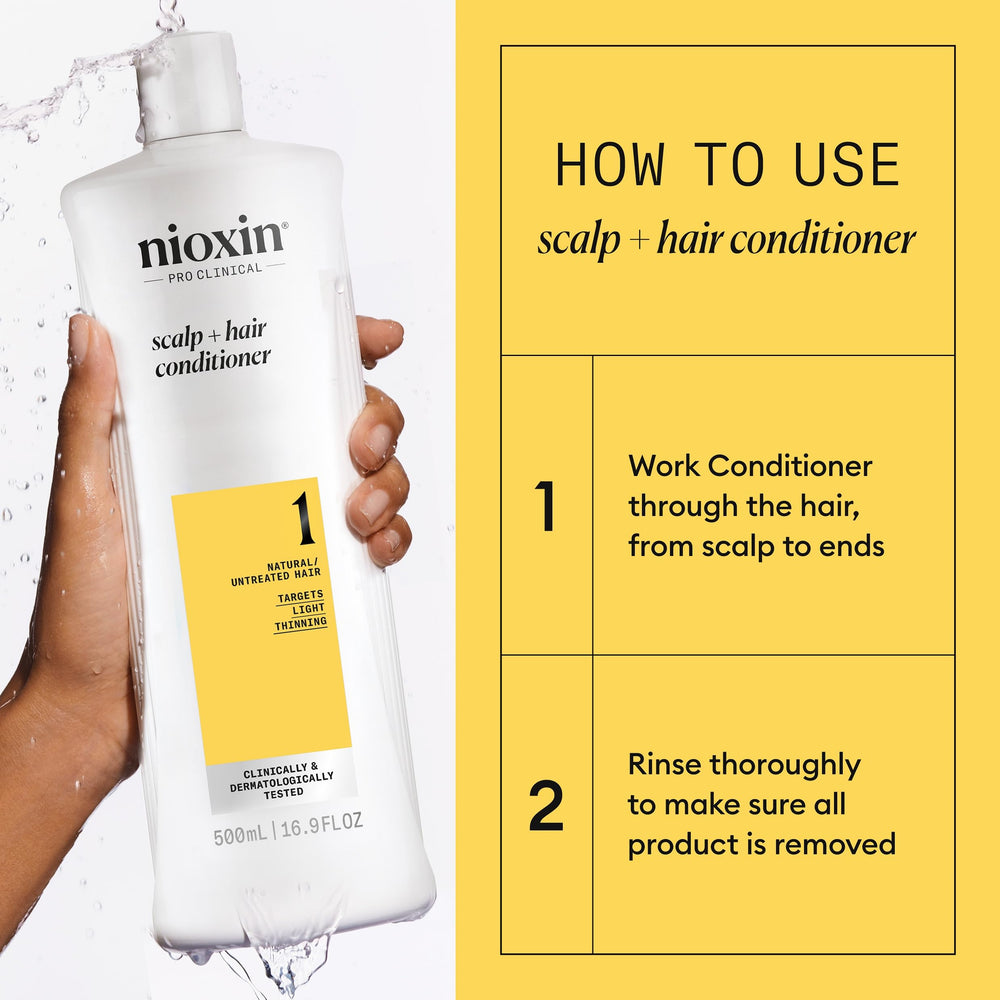 NIOXIN application demo applying conditioner to scalp to support moisture balance