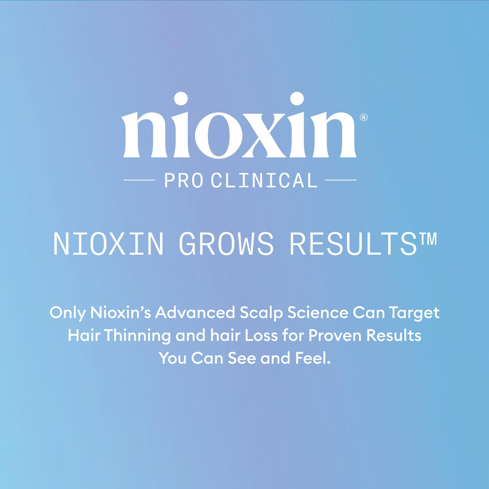 Nioxin conceptual before and after hair showing improved density appearance