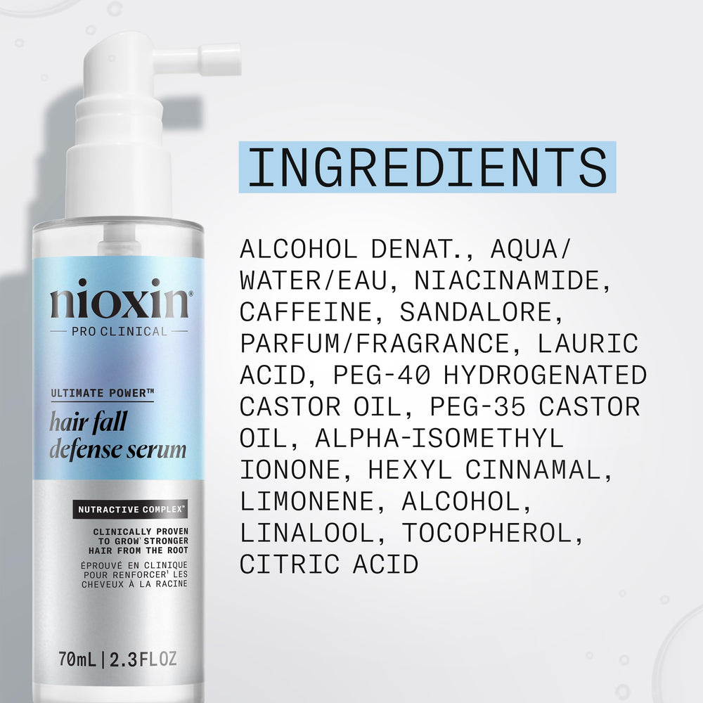Nioxin bottle on bathroom counter in styling routine for daily use