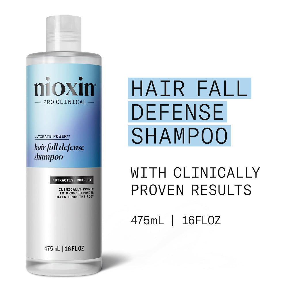 Nioxin pump dispensing lather into hand demonstrating easy application and thorough cleansing benefit