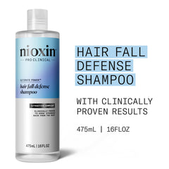 Nioxin pump dispensing lather into hand demonstrating easy application and thorough cleansing benefit