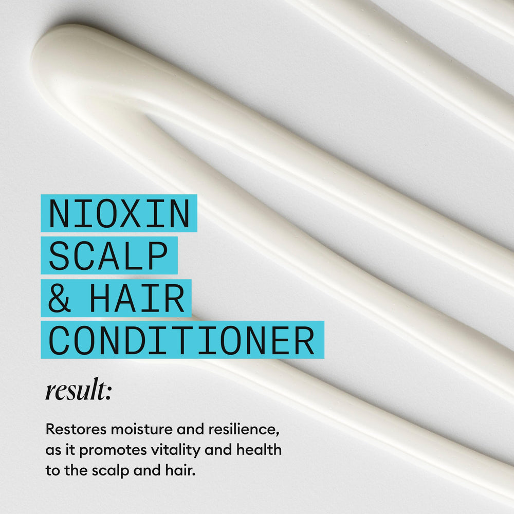 NIOXIN 33.8 fl oz bottle in hand illustrating large salon-size value