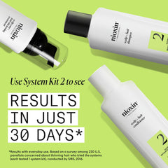 Nioxin being applied to scalp, demonstrates daily use for fuller-looking hair