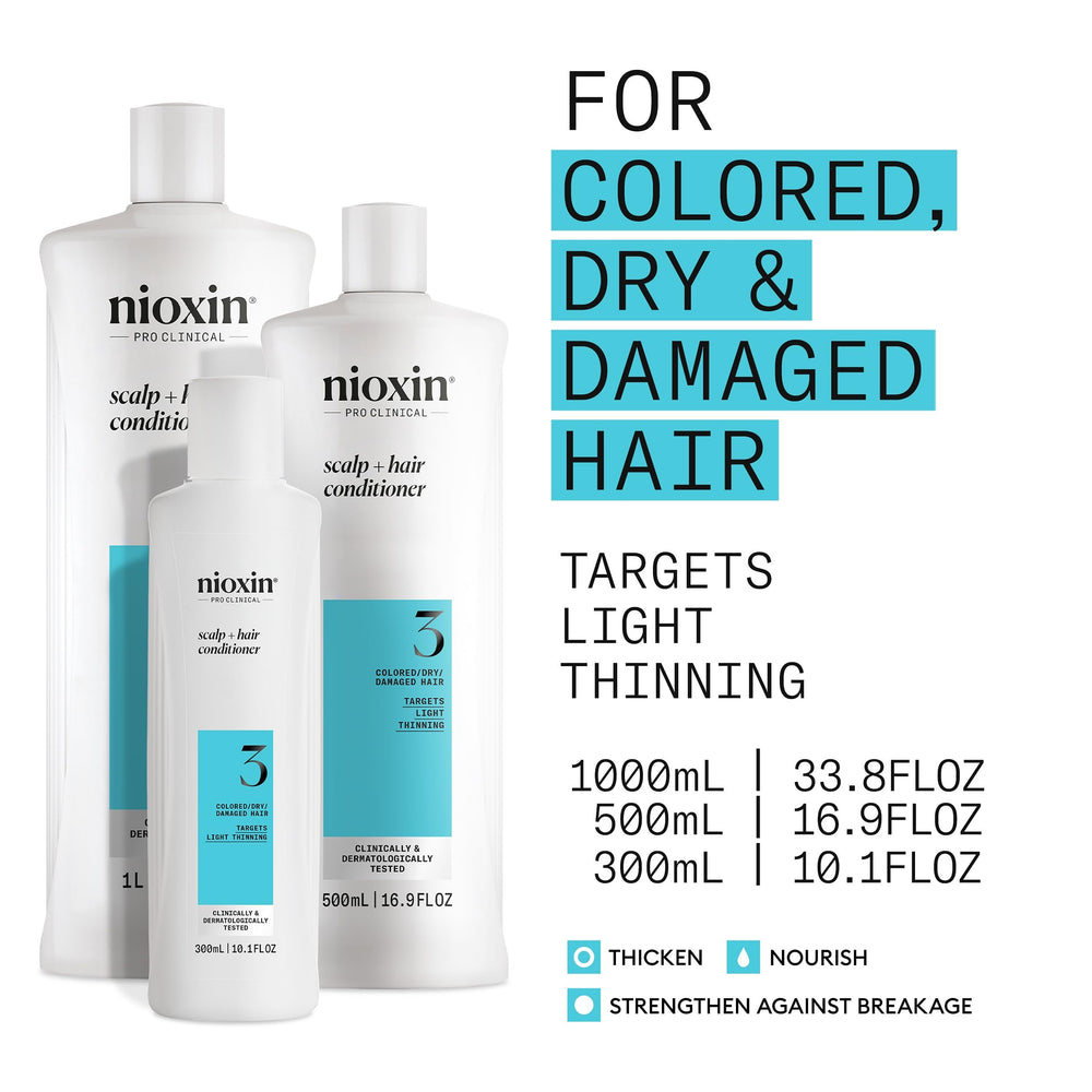 Nioxin System 3 creamy conditioner texture close-up for lightweight hydration