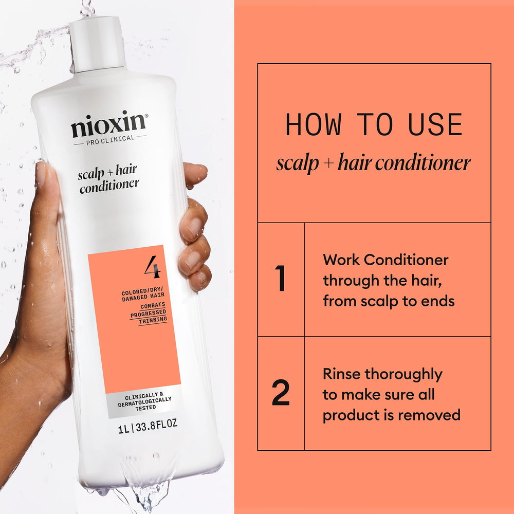 NIOXIN applying product to scalp to illustrate targeted cleansing benefit