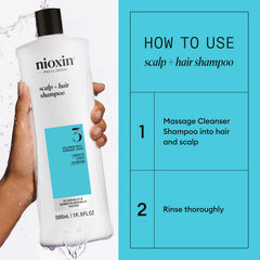 NIOXIN shampoo lather texture close-up demonstrating gentle cleansing power
