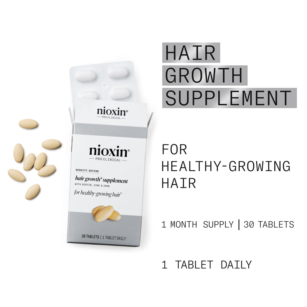 NIOXIN tablet beside ruler demonstrating size and easy dosing