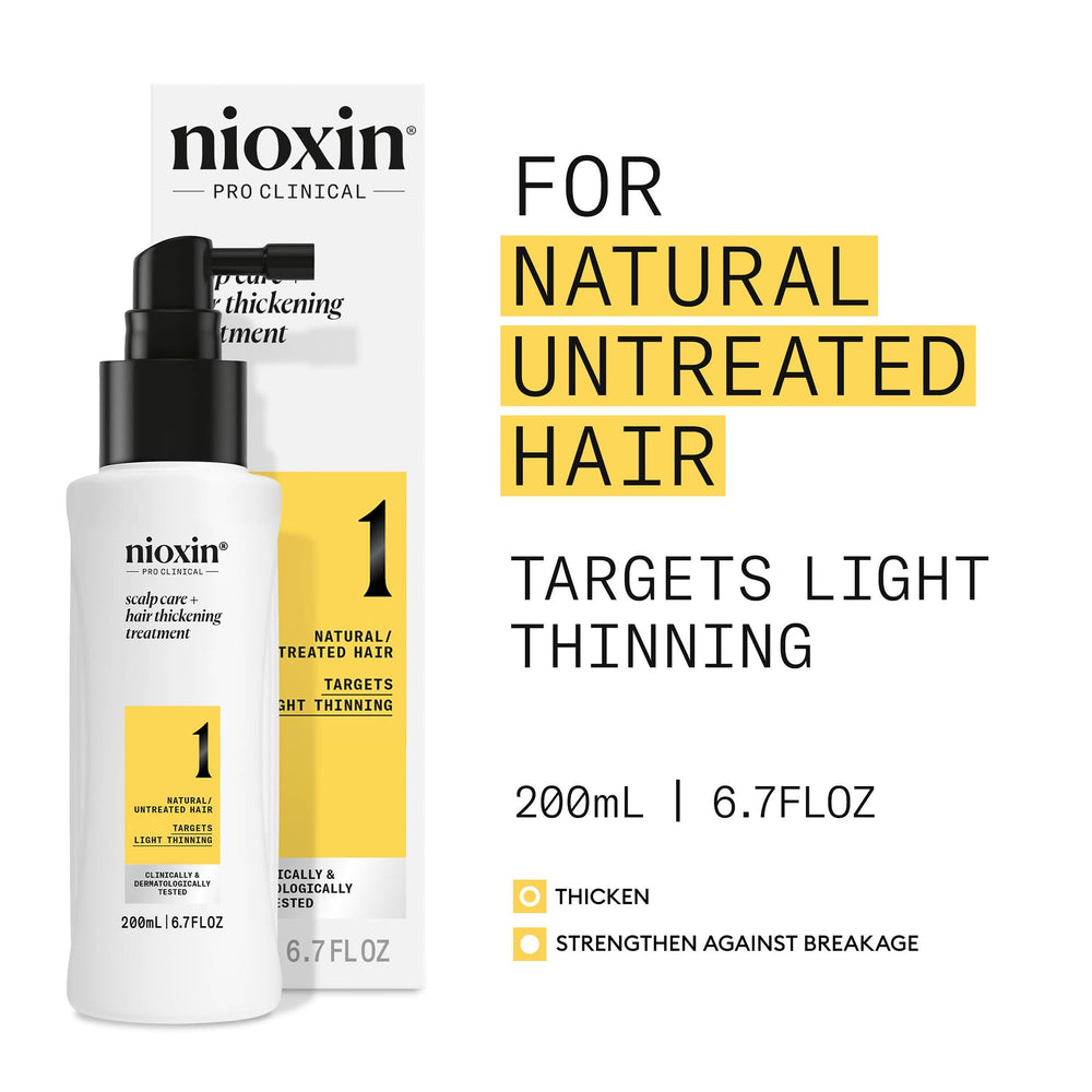 Nioxin spray texture on hair adding volume and visible body