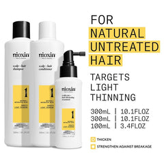 Nioxin scalp treatment spray applied to scalp increases volume and refreshes