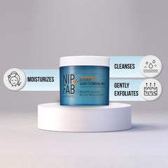 NIP+FAB applying pad to cheek for resurfacing and glow