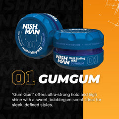 nishman close-up of gel-wax texture showing pliable hold and matte finish