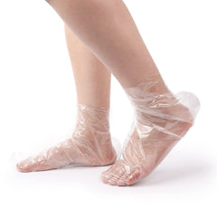 Niubow front packaging showing 100 disposable foot liners and clear benefits