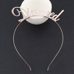 niumanery rose gold headband on model adds playful celebratory flair