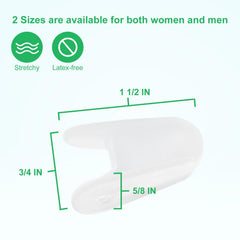 Niupiour toe separator worn between toes demonstrating in-use cushioning benefit