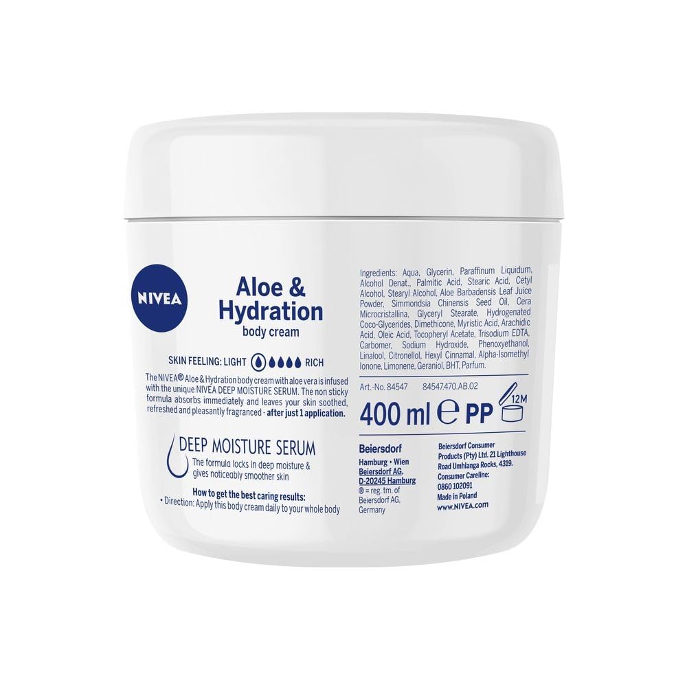 NIVEA jar beside common items showing 13.52 oz size and value