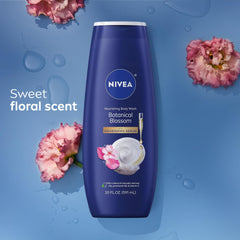 NIVEA bottle on shower shelf in lifestyle setting for daily use