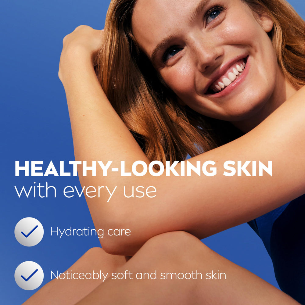 NIVEA bottle label showing 50% recycled plastic for eco-conscious shoppers