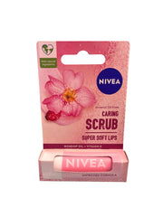 NIVEA Caring Scrub front packaging showing jar and label for easy identification and quick use