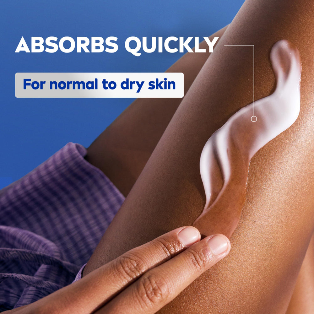 NIVEA applied on forearm demonstrating instant smoothness and hydration