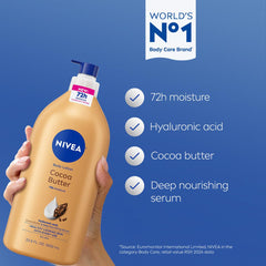 close-up of NIVEA label showing ingredients and benefits for reassurance