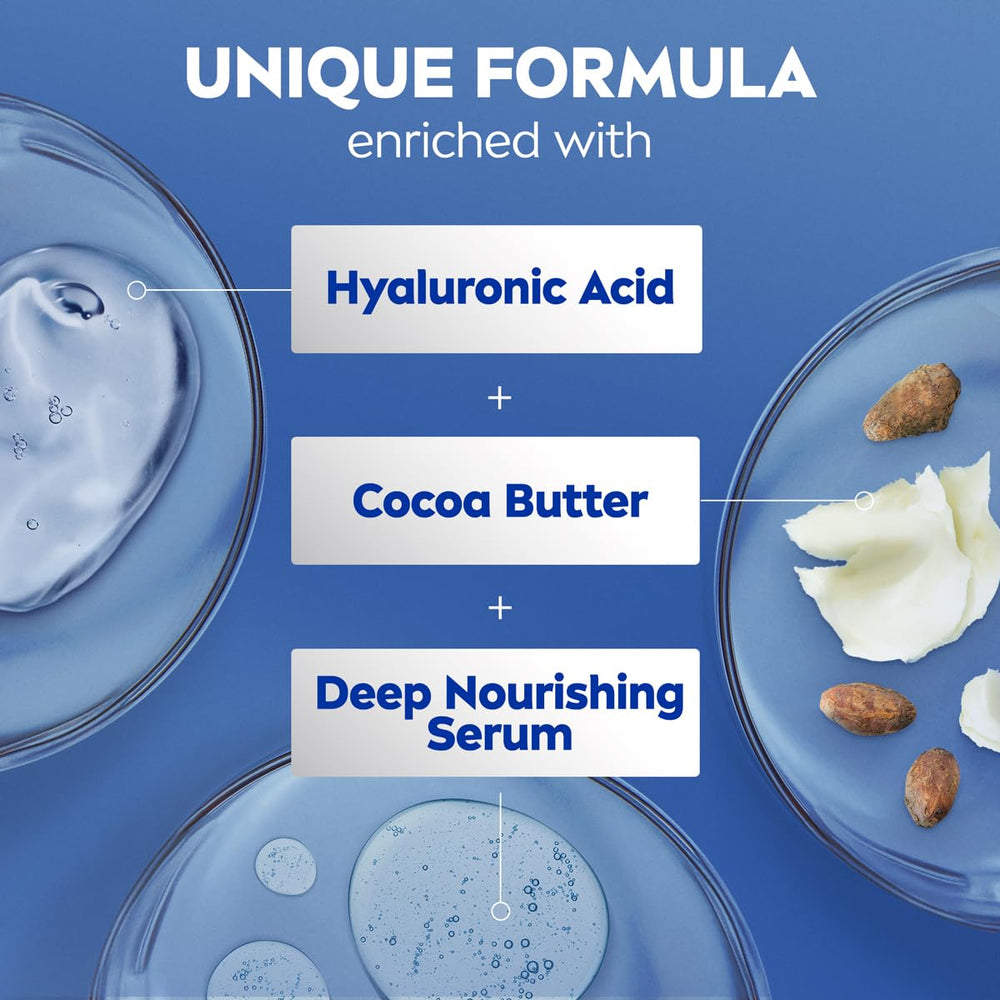massage lotion into heels demonstrating NIVEA use for dry feet care