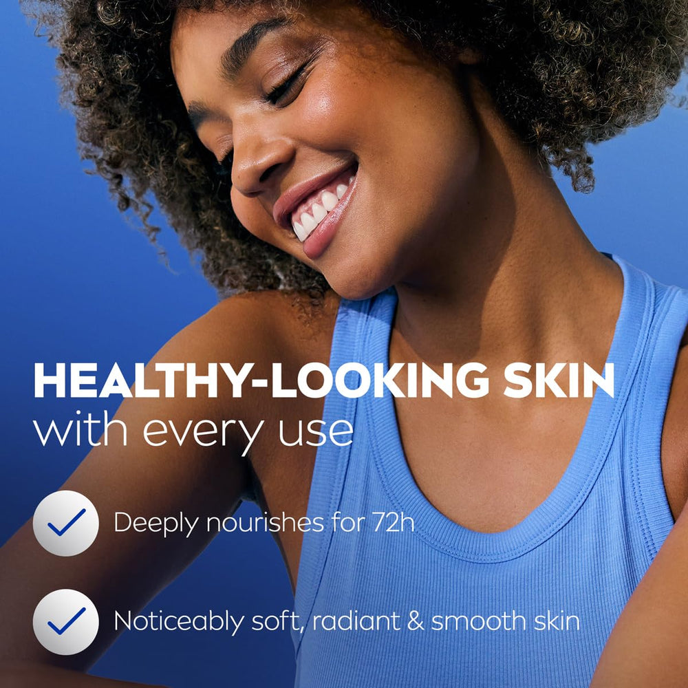 applying NIVEA lotion to hands for immediate softening and comfort