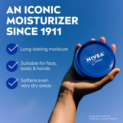 NIVEA cream being smoothed into hands for immediate hydration benefit