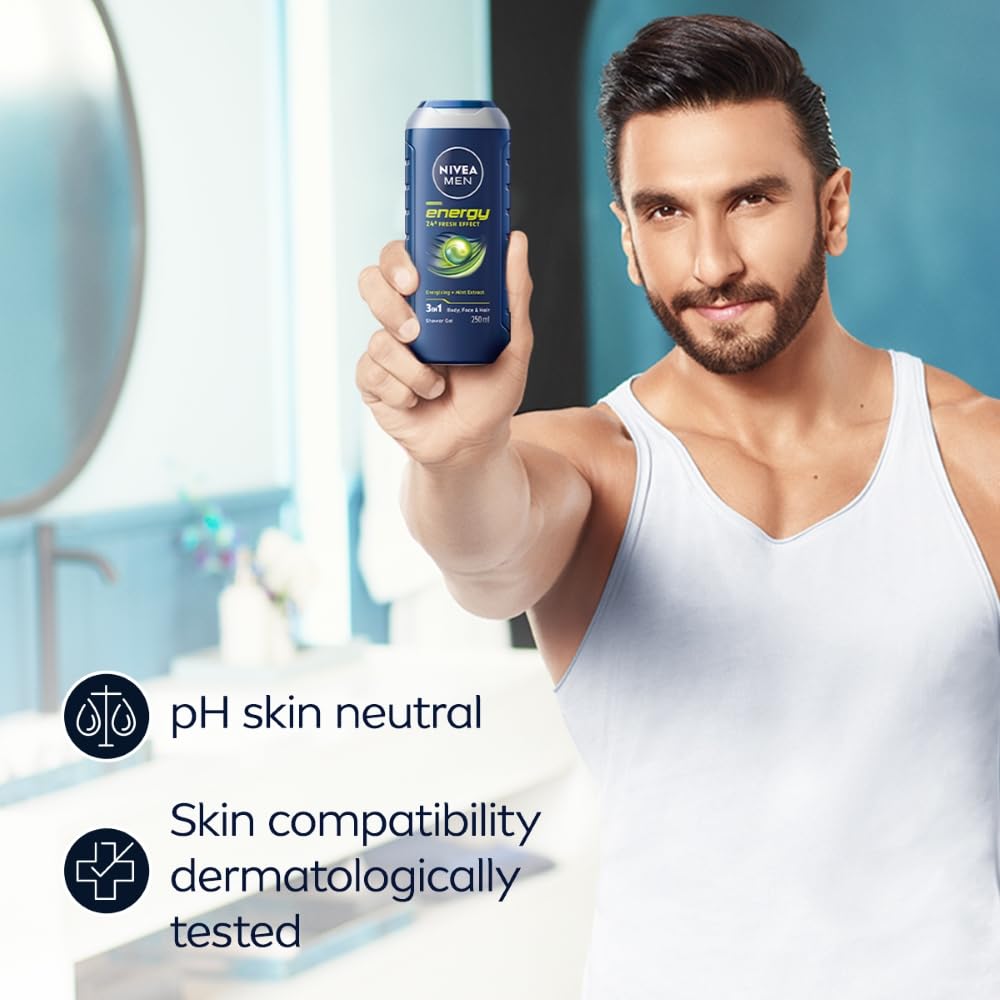 NIVEA pouring gel from bottle showcasing easy-dispense cap and consistency