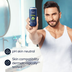 NIVEA pouring gel from bottle showcasing easy-dispense cap and consistency