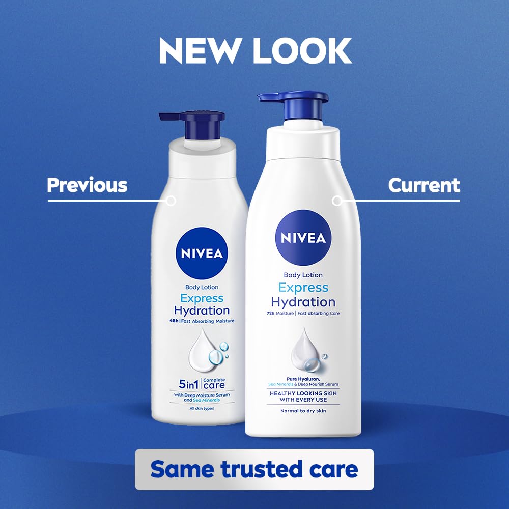 NIVEA product label closeup highlighting key ingredients and directions