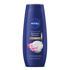 NIVEA front bottle showing blossom scent and hydrating benefit