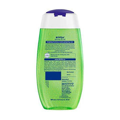 NIVEA shower gel on hand being applied showing easy use and quick lather benefit